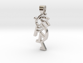 Dancing musician [pendant] in Rhodium Plated Brass