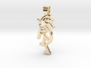 Dancing musician [pendant] in 14k Gold Plated Brass