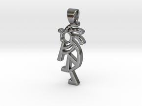 Dancing musician [pendant] in Polished Silver