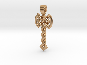 Celtic knot axe [pendant] in Polished Bronze