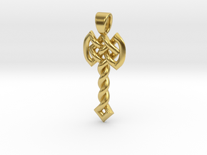 Celtic knot axe [pendant] in Polished Brass