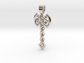 Celtic knot axe [pendant] in Rhodium Plated Brass