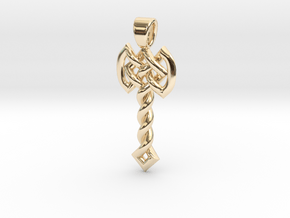 Celtic knot axe [pendant] in 14k Gold Plated Brass
