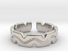 Fun crown [sizable ring] in Rhodium Plated Brass