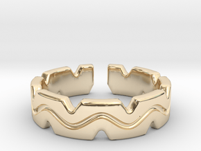 Fun crown [sizable ring] in 14k Gold Plated Brass