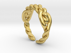 Knitted celtic ring in Polished Brass