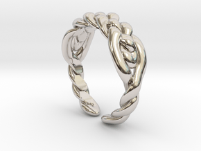 Knitted celtic ring in Rhodium Plated Brass