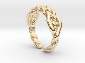Knitted celtic ring in 14k Gold Plated Brass