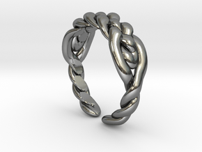 Knitted celtic ring in Polished Silver