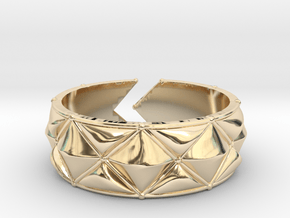 Cushion band ring [sizable ring] in 14k Gold Plated Brass
