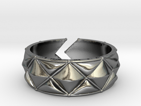 Cushion band ring [sizable ring] in Polished Silver