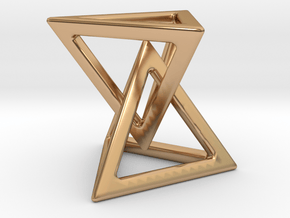 Double pyramid [pendant] in Polished Bronze (Interlocking Parts)