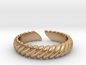 Twisted open ring [sizable ring] in Polished Bronze