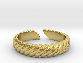 Twisted open ring [sizable ring] in Polished Brass