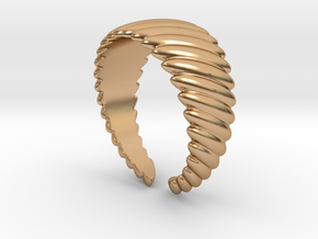 Large twisted ring [sizable ring] in Polished Bronze