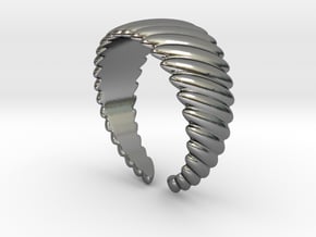 Large twisted ring [sizable ring] in Polished Silver