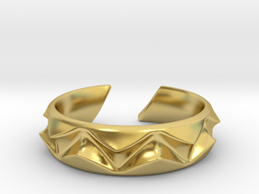 Shark teeth ring [sizable ring] in Polished Brass