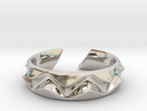 Shark teeth ring [sizable ring] in Rhodium Plated Brass
