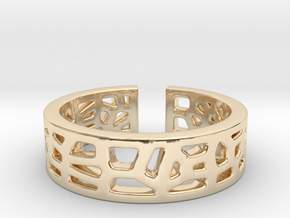 Voronoi ring [sizable ring] in 14k Gold Plated Brass