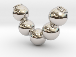 Fives balls [pendant] in Rhodium Plated Brass