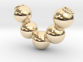 Fives balls [pendant] in 14k Gold Plated Brass