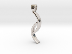 Double creshent moon [pendant] in Rhodium Plated Brass