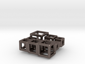 SPSS Cubes 21 in Polished Bronzed Silver Steel