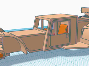 1/87th Long Load Steer Car  in Tan Fine Detail Plastic