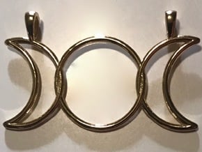 Triple Moon Pendant in 14k Gold Plated Brass