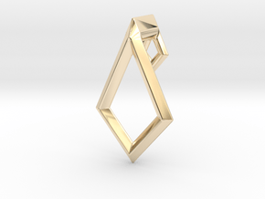 Diamond Pendant Earring in 14k Gold Plated Brass