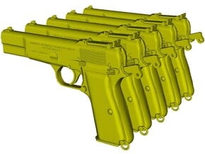 1/12 scale FN Browning Hi Power Mk I pistols B x 5 in Clear Ultra Fine Detail Plastic
