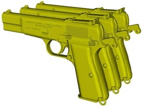 1/12 scale FN Browning Hi Power Mk I pistols B x 3 in Tan Fine Detail Plastic