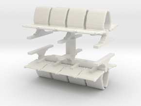 8 Waiting Room Seats (x2) 1/100 in White Natural Versatile Plastic