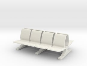 8 Waiting Room Seats 1/76 in White Natural Versatile Plastic