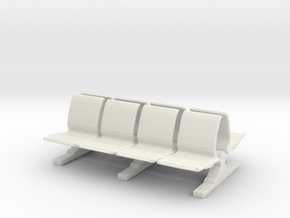 8 Waiting Room Seats 1/72 in White Natural Versatile Plastic