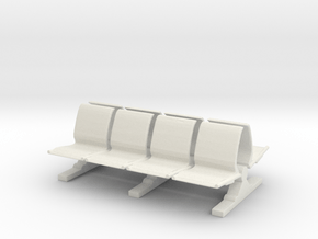 8 Waiting Room Seats 1/64 in White Natural Versatile Plastic