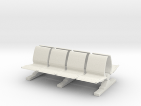 8 Waiting Room Seats 1/56 in White Natural Versatile Plastic