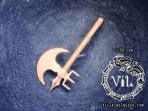 CREEPER Ax Pendant ⛧VIL⛧ in Polished Bronzed-Silver Steel: Small