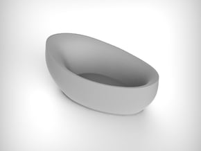 Moderm Bathtube 02. 1:24 Scale  in White Natural Versatile Plastic