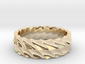 Slant Wave Ring _ B in 14K Yellow Gold: 5 / 49