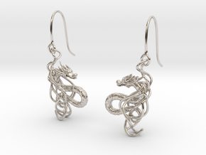 Eastern Dragon Earring in Platinum