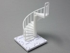 3D Spiral Staircase - Hollow in White Natural Versatile Plastic