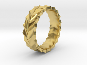 Ridge Ring in Polished Brass: 8 / 56.75