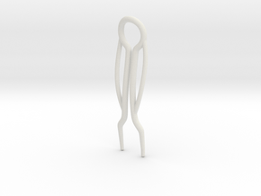 Model II Double Curve Hairpin in White Natural Versatile Plastic