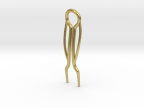 Model II Double Curve Hairpin in Natural Brass