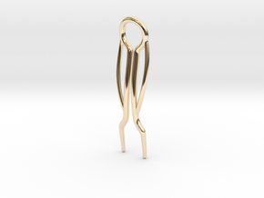 Model II Double Curve Hairpin in 14k Gold Plated Brass