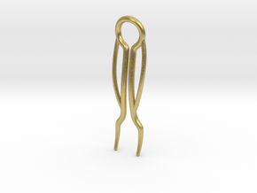 Model II Triple Curve Hairpin in Natural Brass