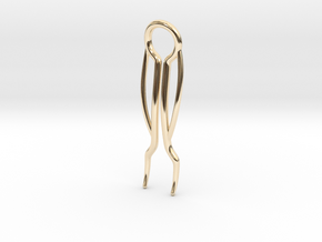 Model II Triple Curve Hairpin in 14k Gold Plated Brass