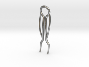 Model II Triple Curve Hairpin in Natural Silver