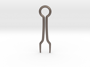 Flat Basic Hairpin in Polished Bronzed-Silver Steel